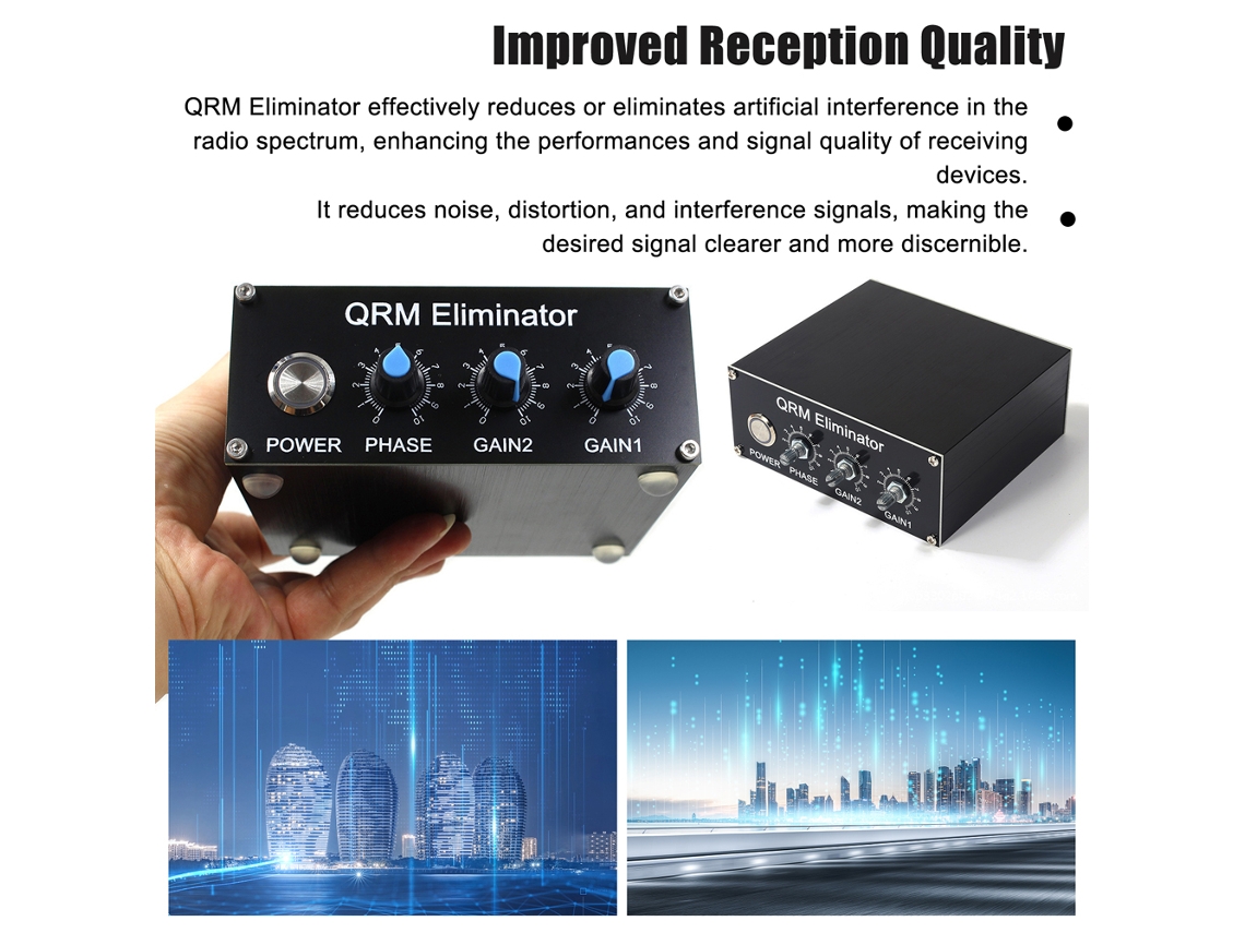 Eliminador De Interferencias X-phase Profesional Con Control Ptt Integrado, Banda Hf De 1 A 30 Mhz, Aleación De Aluminio, Para Equipos De Radio Y Televisión.