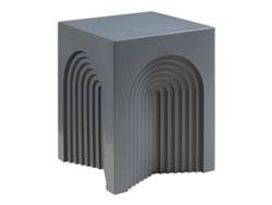 Mesa auxiliar Elverumn de MDF con diseño arqueado 45x35x35 cm Gris mate [EN.CASA]