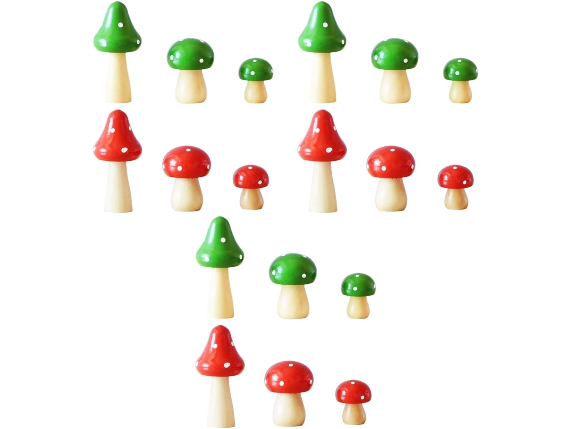 3 Juegos De Jarrones De Madera Simulada Con Forma De Seta, Kit De Figuras De Setas