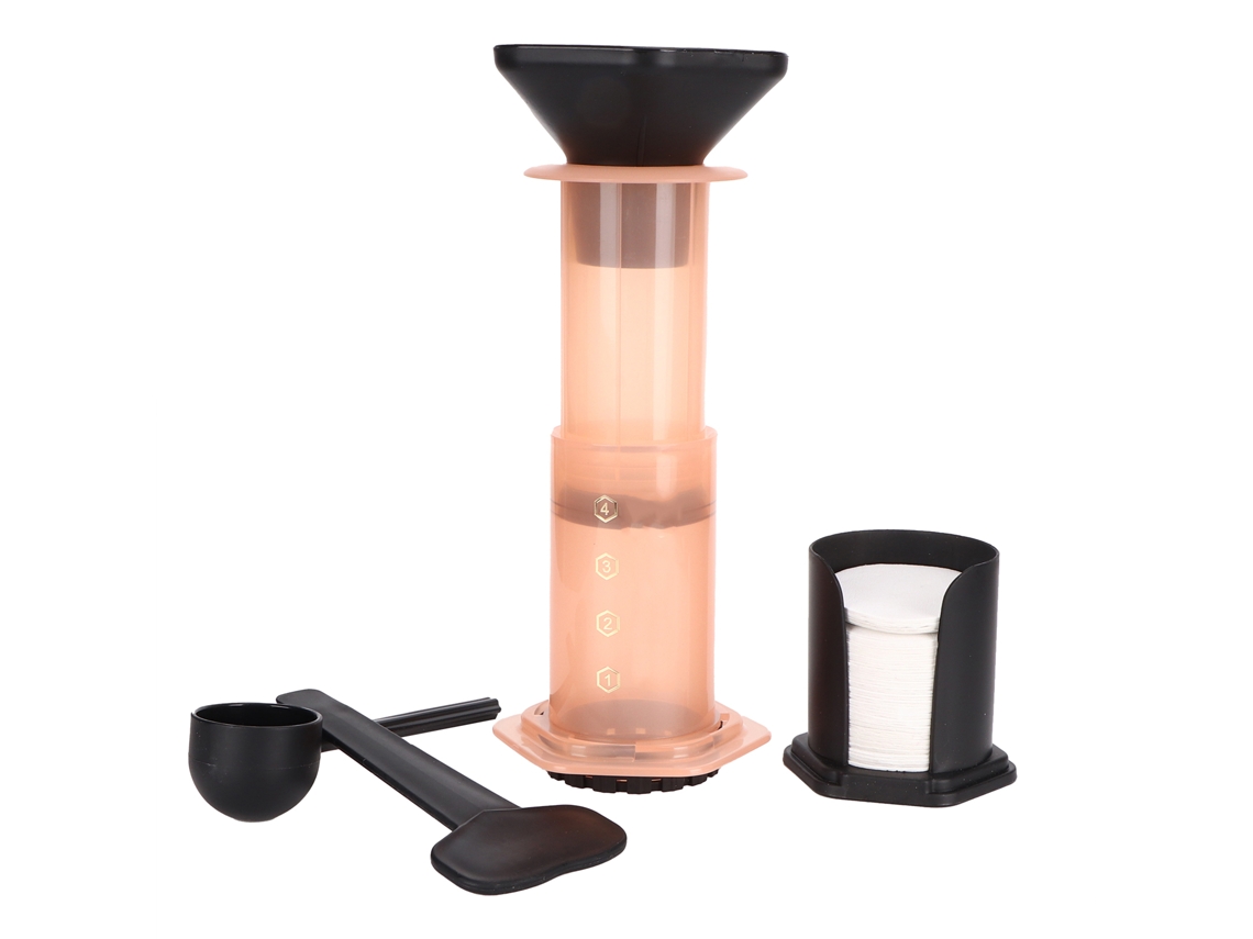 Cafetera portátil para el hogar con 400 filtros naranja