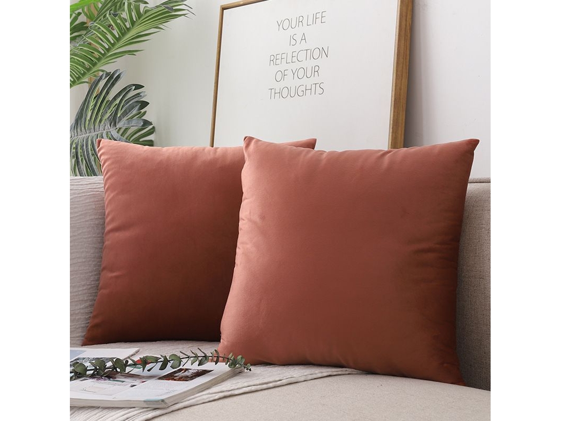 2026-40718-funda De Almohada Cuadrada De Terciopelo Suave, Decorativa De Color Sólido, 50x50 Cm, Antiarrugas, Sin Relleno