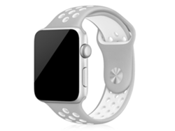 Correa deportiva de silicona compatible con Apple Watch de 38/40/41 mm. Talla S/M. 20 x 2 x 0,2 cm. Color gris.