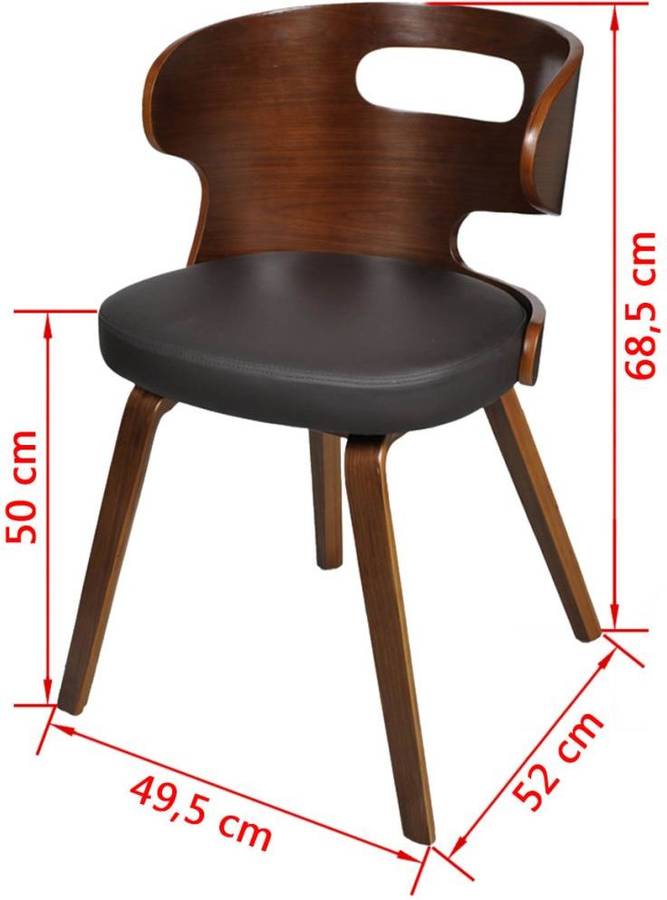 Vidaxl Set De 2 sillas comedor cuero marco madera recortable unidades conjunto 240707