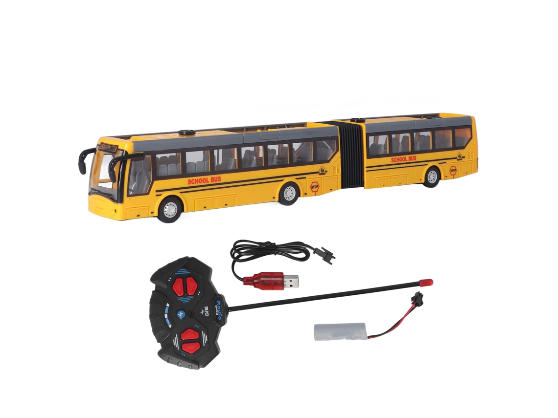 Ats-autobús Escolar Rc A Escala 1:32 Con Control Remoto, Avanza, Retrocede, Gira Izquierda/derecha, Juguete Para Niños