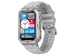Reloj inteligente, compatible con llamadas Bluetooth, 100 modos deportivos, resistente al agua. (Correa de silicona plateada)