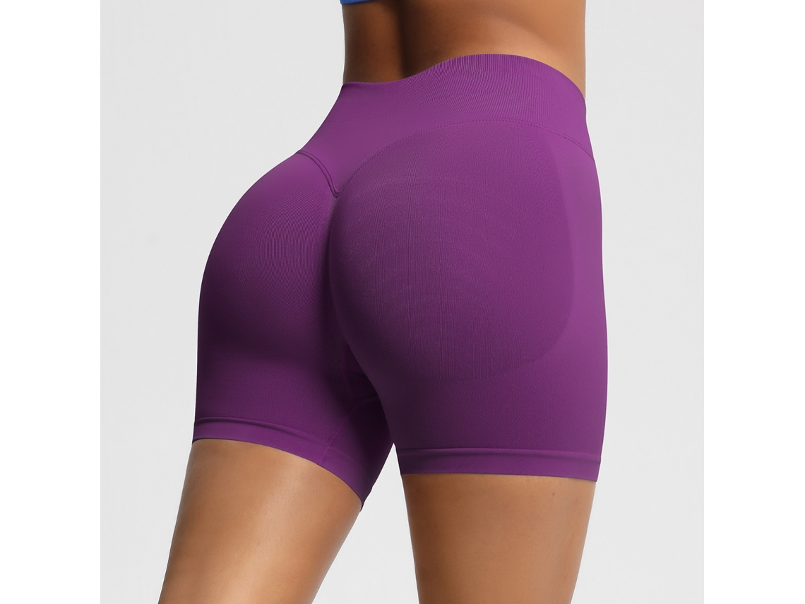 Shorts De Yoga Feminino, Secagem Rápida Cintura Alta, Para Yoga E Exercícios Físicos (roxo), Tamanho S Czhhmart