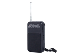 Radio estéreo portátil AM/FM GOKOCO con antena telescópica.
