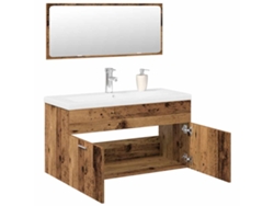 Piezas Conj. Muebles de baño derivados de madera madera vieja Wsd84001 Lovely Home