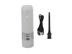 Molinillo Eléctrico Portátil Para Pimienta Con Grosor Ajustable Para Sal Y Pimientos, Para Uso En La Cocina - Blanco
