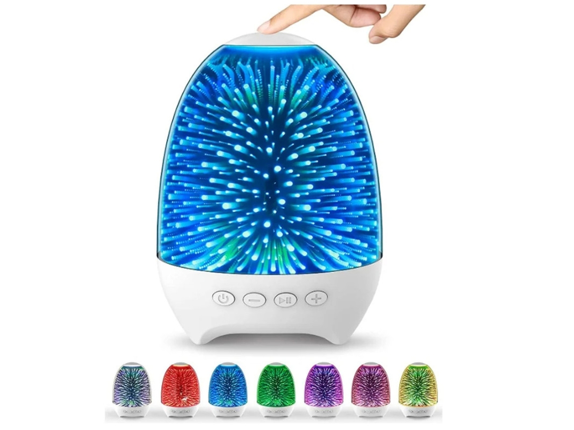 Luces de noche con altavoz Bluetooth, lámpara de noche 3D Galaxy, control táctil RGB, regulable, 7 colores, LED, portátil, inalámbrica, Bestvite