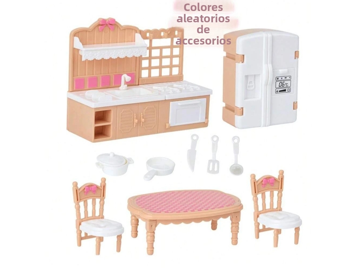 Juego de muebles en miniatura, ideal para casas de muñecas Mdug (juego de cocina)