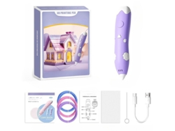 Lápiz De Impresión 3d Infantil, Recargable Por Usb, Incluye 3 Rollos De Filamento Pla De Repuesto. Panoona