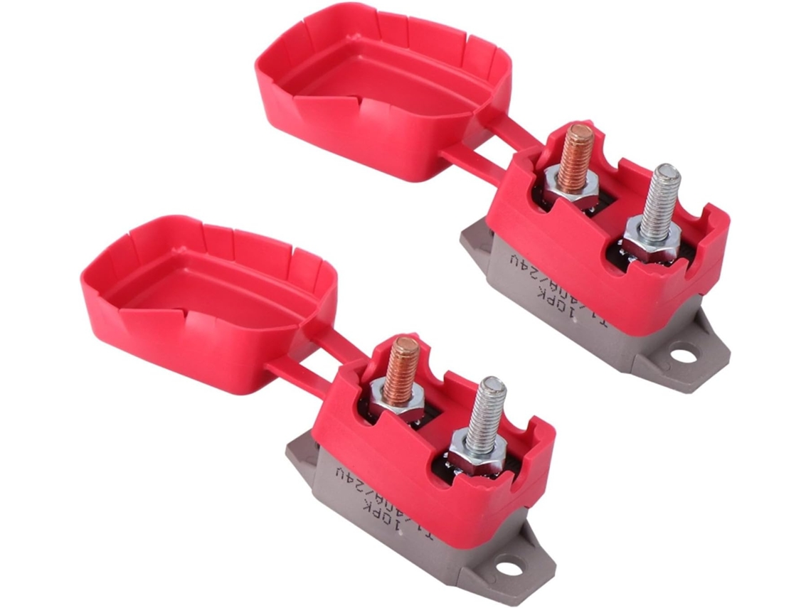 Disyuntor Automático De 2 Piezas Con Perno Y Tapa Roja, Reinicio Rápido.