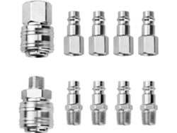 Conjunto De 10 Conectores Rápidos De Aire 1/4" Bsp Para Compresores, Herramientas Neumáticas Y Mangueras
