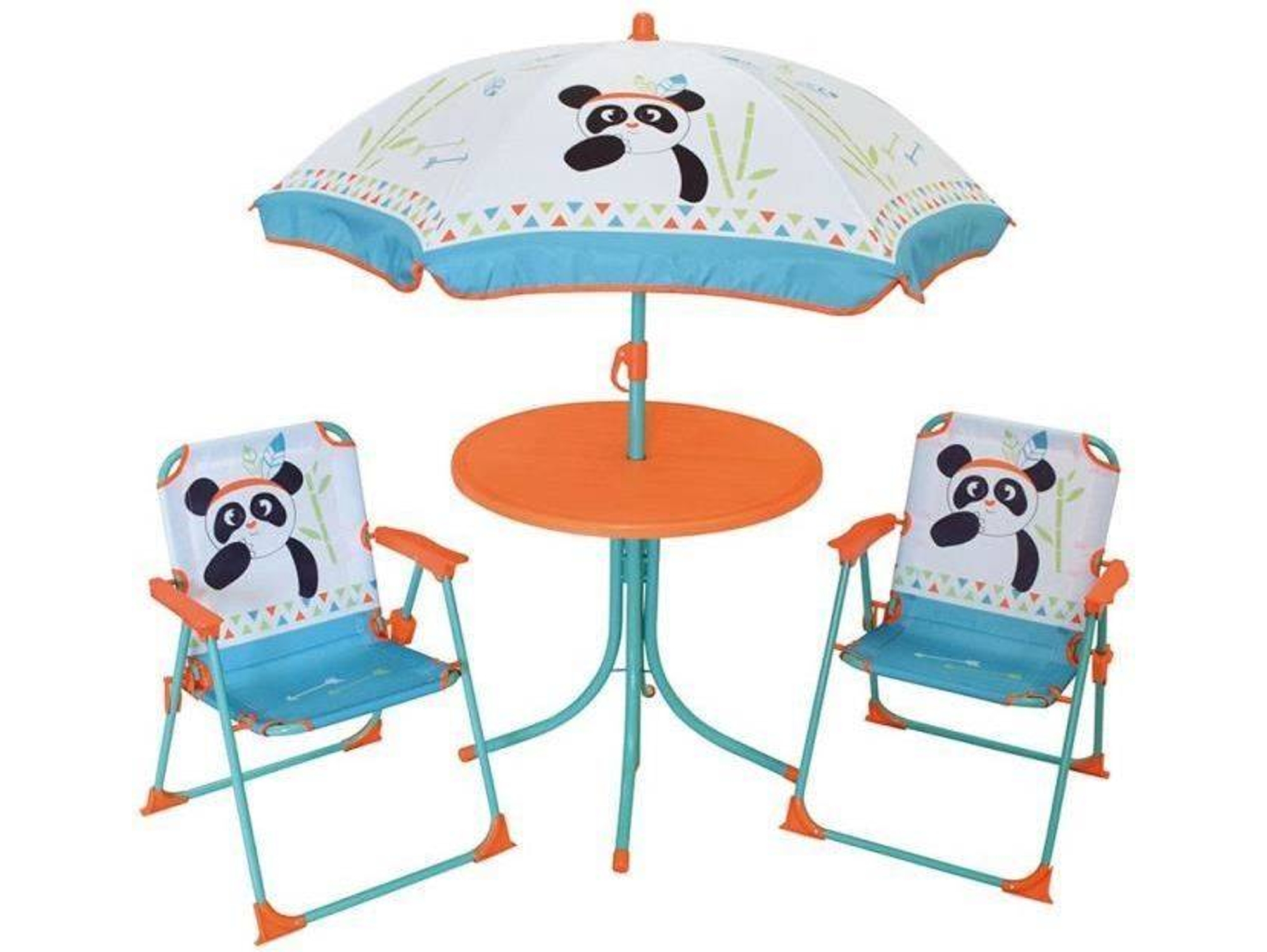Conjunto de Jardín para Niños FUN HOUSE 713095 Panda Indian (Mesa + 2 Sillas + Sombrilla)