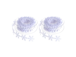 2 rollos de cinta decorativa con copos de nieve para decorar el árbol de Navidad y Año Nuevo. Hengjian
