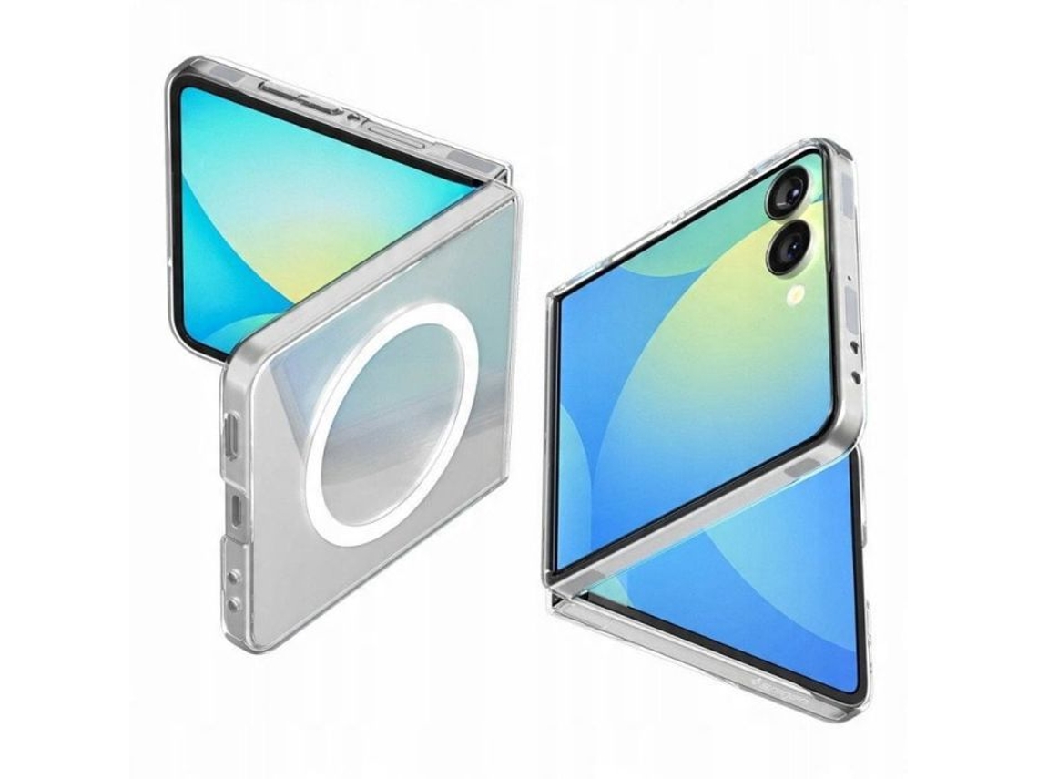 Funda Spigen Airskin Mag con Magsafe para Samsung Galaxy Z Flip 7 (transparente/blanca)