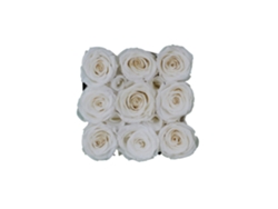 Bouquet de 9 Rosas Blancas Naturales Preservadas LOVE FLOWERS-MOMENTOS FELIZES