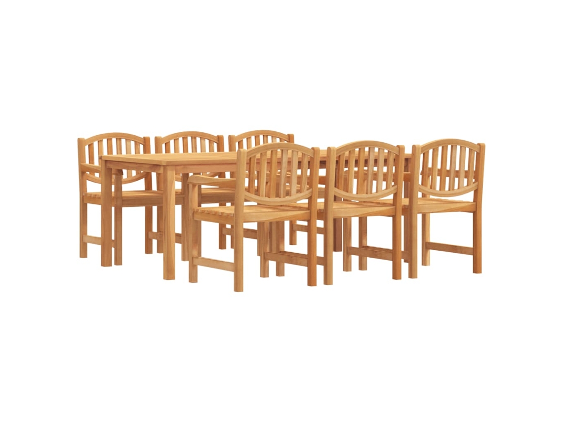 Maison Exclusive - Juego De Comedor De Jardín 7 Piezas Madera Maciza De Teca