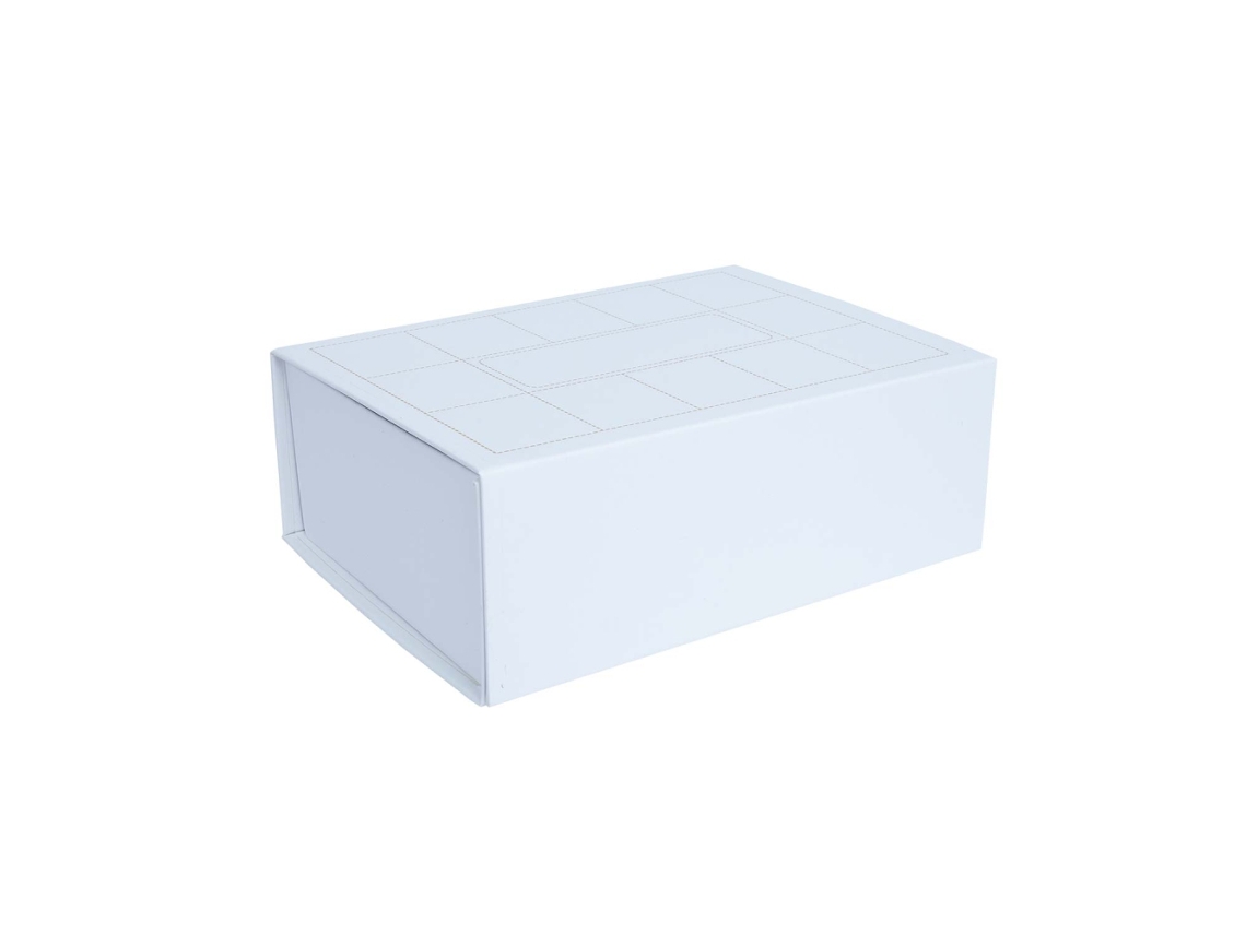 Caja de papel Trudy plegable, 35 x 25 x 11 cm, color blanco