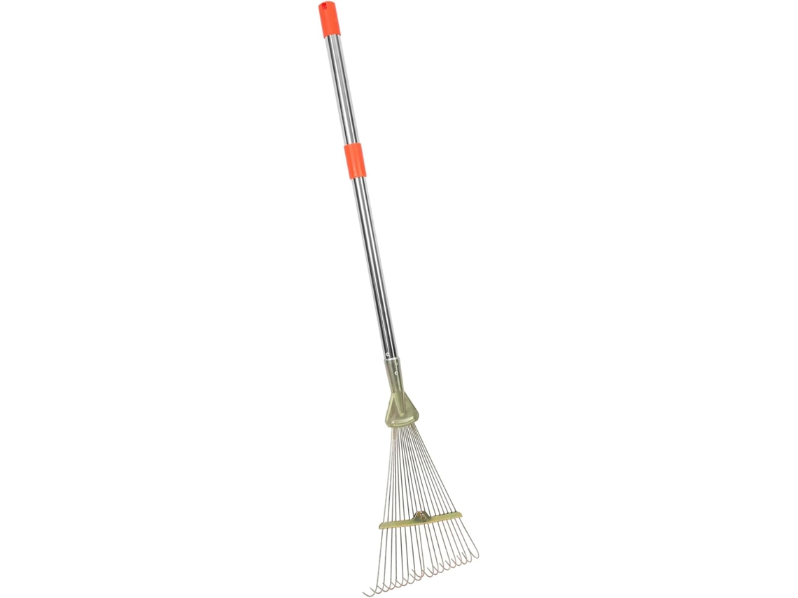 Rastrillo Para Hojas De 45 Cm Con Mango Extensible Para Césped Y Jardín: Resistente Y Fácil De Guardar.