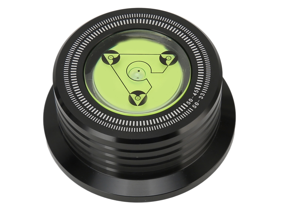Estabilizador De Peso Profesional Para Tocadiscos De Vinilo De 50 Hz Y 45 Rpm Con Medición De Nivel Y Velocidad - Negro