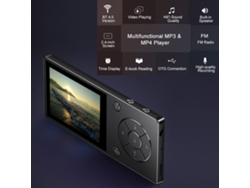 Reproductor Mp3/mp4 Ruizu D11 De 8 Gb Con Radio Fm, Grabadora De Voz, Bluetooth, Reloj, Alarma Y Podómetro.