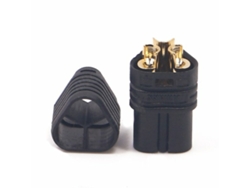 Conector de tres orificios Amass MT60, negro, macho y hembra, 1 par