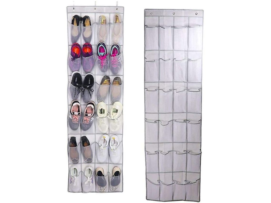 Organizador De Zapatos Para Colgar En La Puerta Con 24 Bolsillos Y 3 Ganchos: Económico Para La Cocina O El Dormitorio.