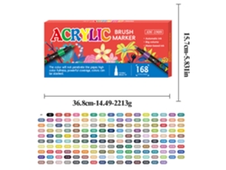 Rotuladores de pintura acrílica para niños, punta suave, 168 colores Gertiz