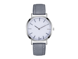 Reloj De Pulsera De Cuero Para Hombre Con Estilo Moderno Y Movimiento De Cuarzo Gris.