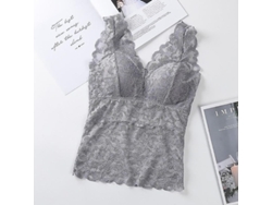 2026-top De Verano Para Mujer Sin Costuras Con Encaje Sexy Espalda Abierta Sustento Sin Aros Talle Plus M/xl/3xl
