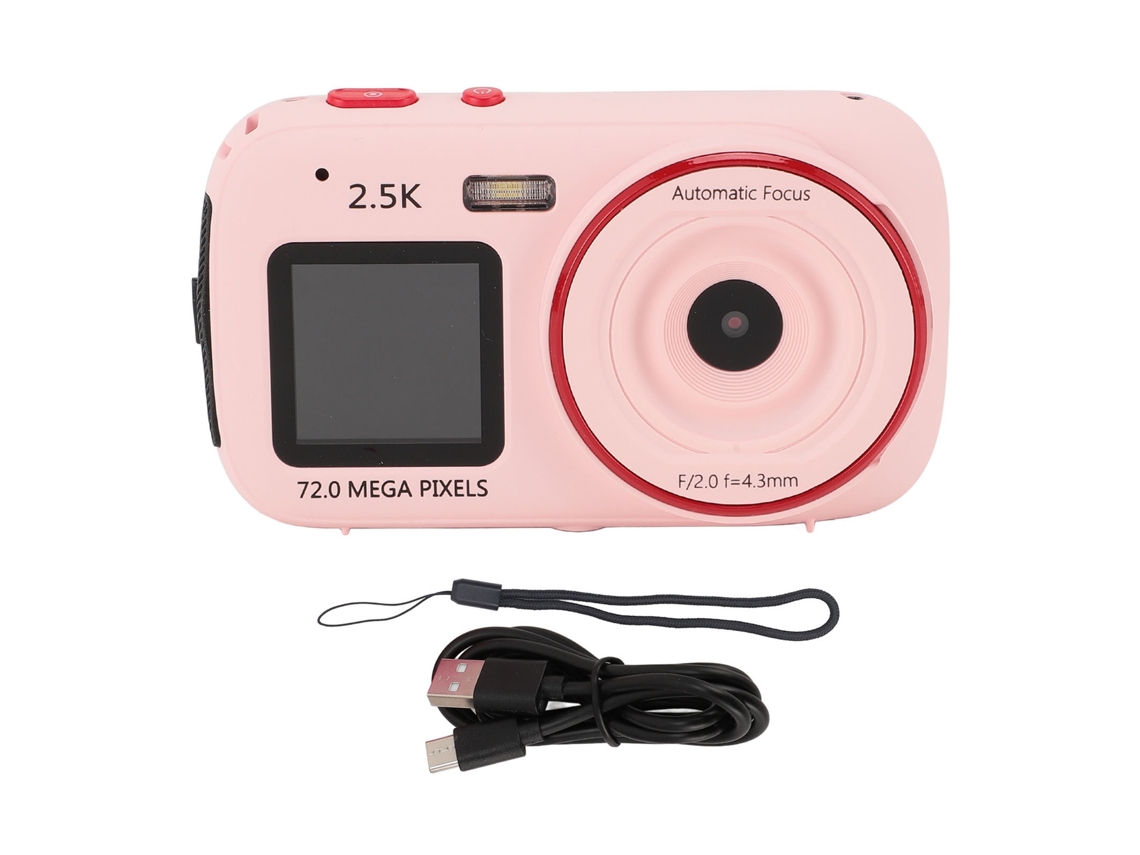 Câmera Digital 72mp Dual Screen 16x Zoom Vídeo Compacta Portátil Para Viagem Sakura Color