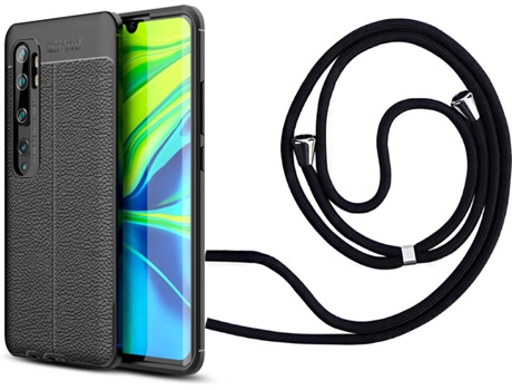 Funda Xiaomi Mi Note 10 Rugged Leather con Collar Negro