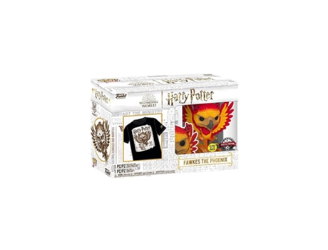 FUNKO Pop! & Tee Harry Potter #84 Fawkes Gitd Tamanho L
