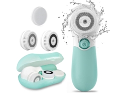 Cepillo de limpieza facial Chennnls HQ A006, cepillo eléctrico de masaje exfoliante facial, 3 cabezales de limpieza, 2 niveles ajustables, blanco