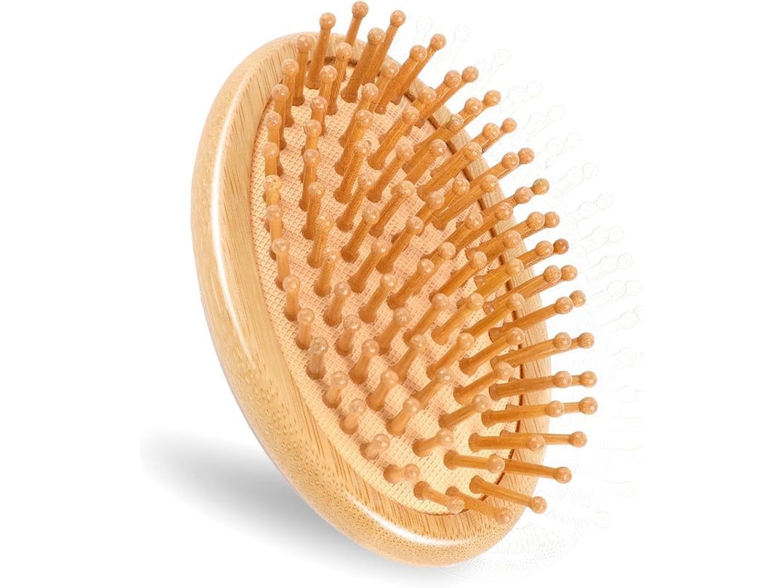 Peine De Bambú Antiestático Portátil Para Masajear El Cabello Y El Cuero Cabelludo.