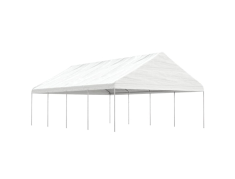 Cenador con techo polietileno blanco 8.92x5.88x3.75 m VIDAXL