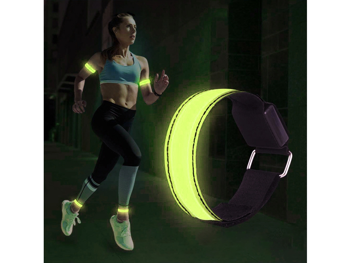 Pulsera reflectante con luz USB para correr al aire libre