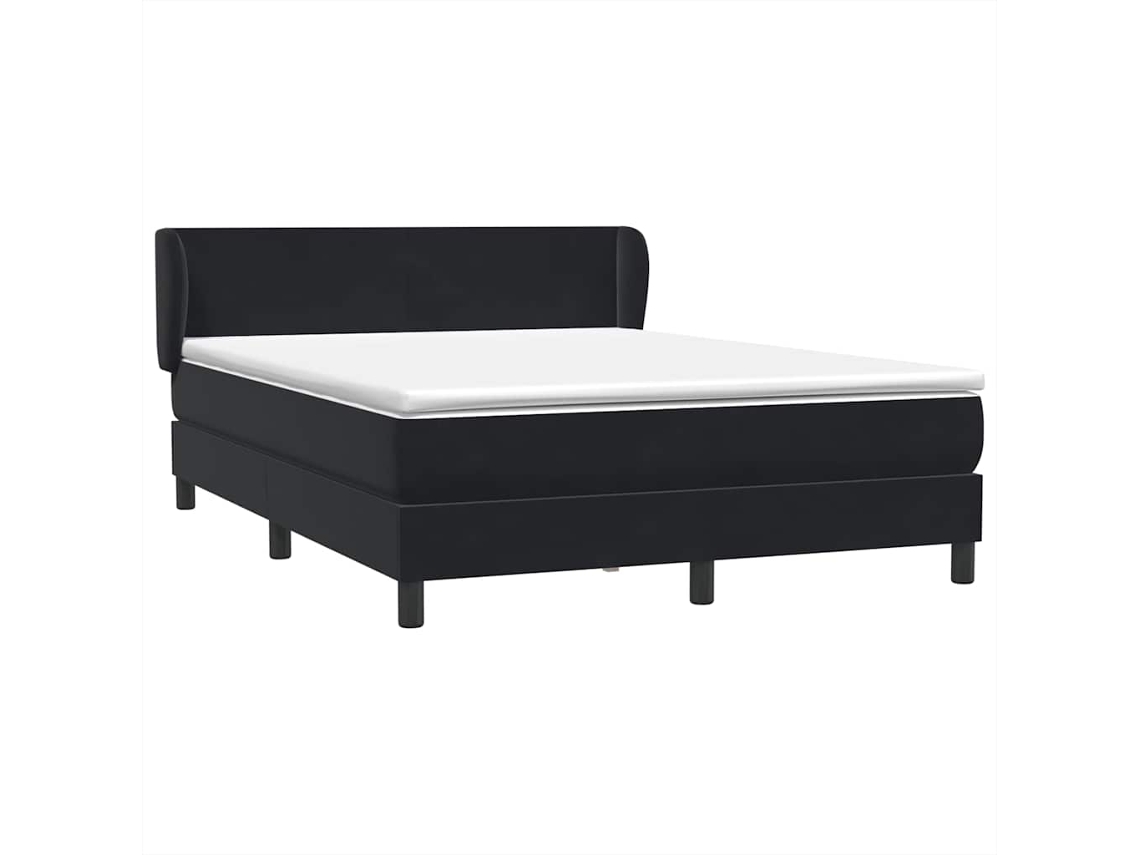 Maison Exclusive - Cama Box Spring Con Colchón Terciopelo Negro 160x210 Cm