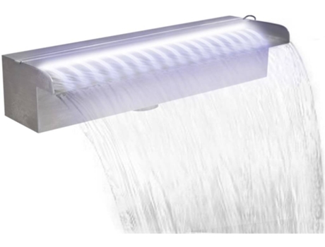 vidaXL Fuente cascada rectangular LED piscina acero inoxidable 45 cm