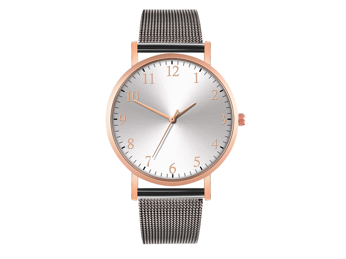Reloj de moda para parejas con correa Malla, esfera redonda, Cuarzo Unisex