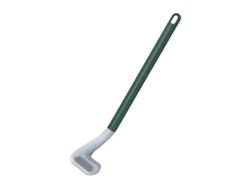 JILLIOPER Juego de cepillo de inodoro con soporte, cepillo de inodoro de mango largo, sin esquinas muertas, cepillo limpiador de inodoro flexible de golf con di