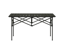 Mesa de camping plegable con tapa enrollable y estructura en X, mesa de jardín ligera de aluminio, mesa auxiliar para 2 personas - BAGOLY