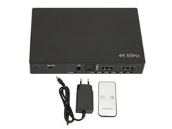 Conmutador Hdmi 2 Entradas 4 Salidas Distribución De Señal 4k60hz Con Control Remoto