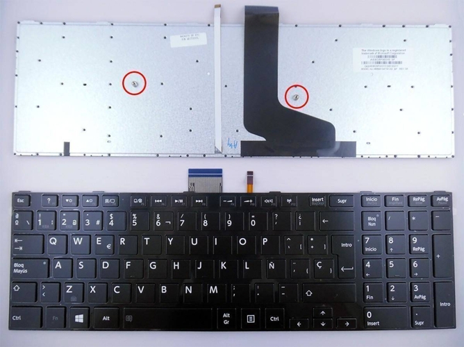 Teclado para Portátil Toshiba Satellite S50 Negro Retroiluminado