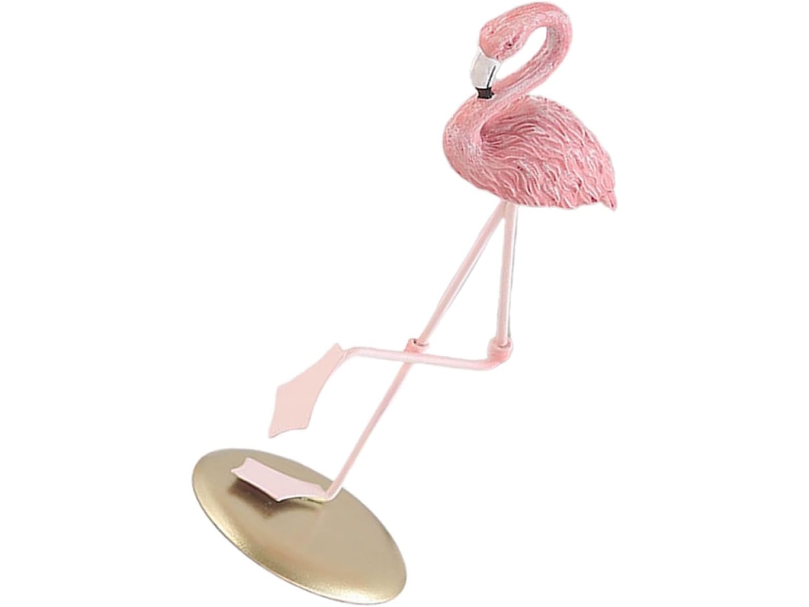 Estatua De Flamenco Rosa De Resina Kichouse Con Superficie Lisa. Figura Decorativa Ligera De Flamenco Para Bodas,