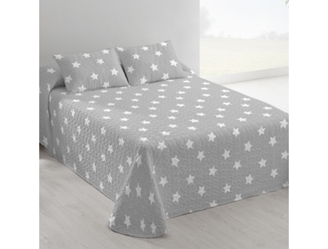 Colcha DOMAINET Estrellas (Gris - Poliéster - 250 x 270 cm)