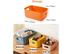 4 Cajas Naranja Con Asas 20x15x7cm Para Cocina Y Baño
