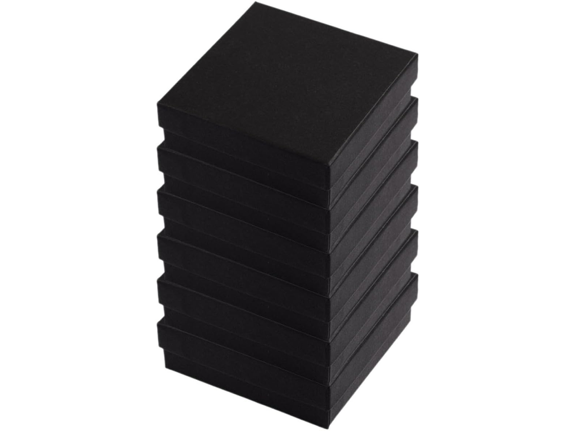 Cajas Pequeñas Joyas Forro Esponja Papel Negro Juego 6 Ligeras Portátiles Decoración Escritorio Embalaje